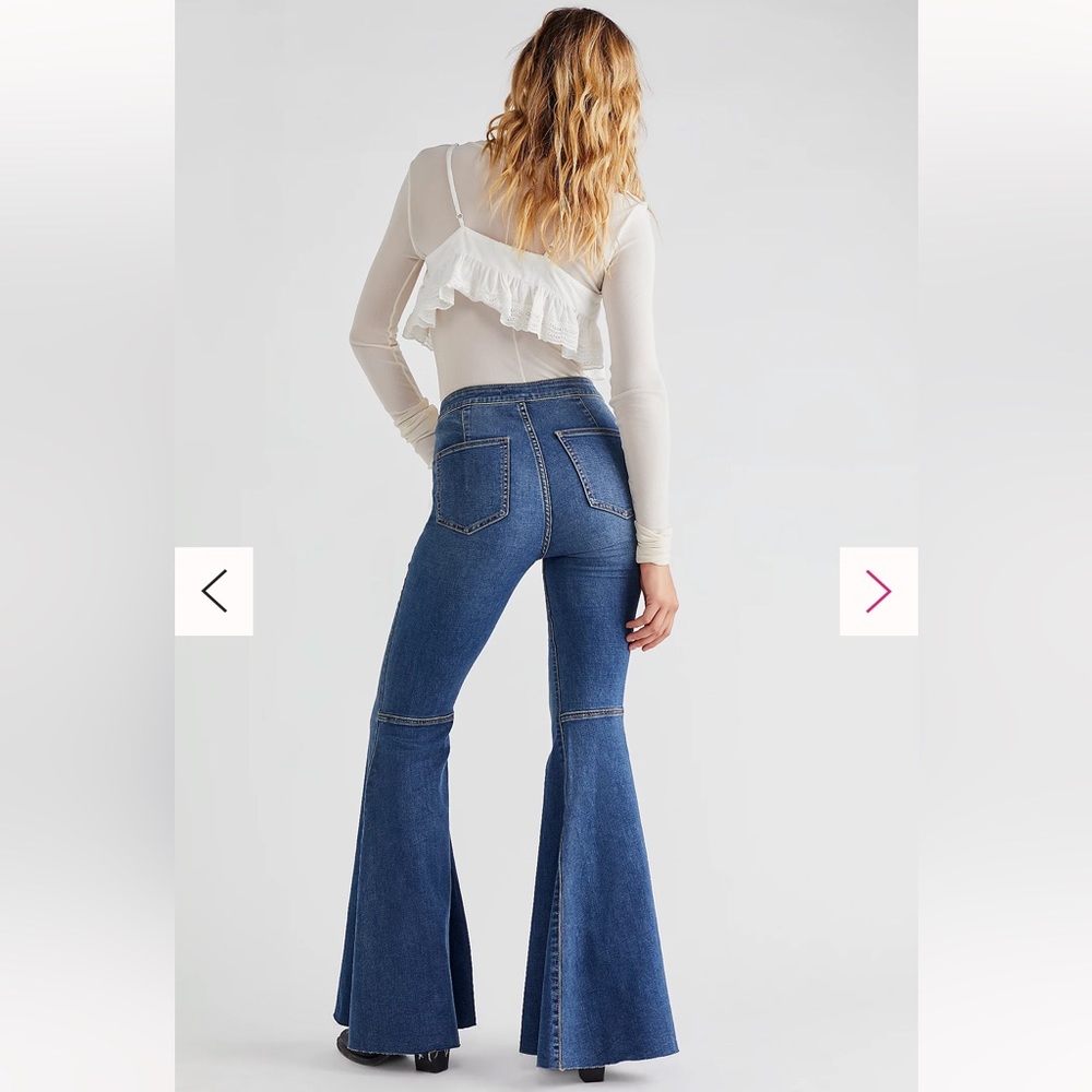 18. FREE PEOPLE | Just Float On Flare Jeans in Jericho Blue - Picture 3 of 5